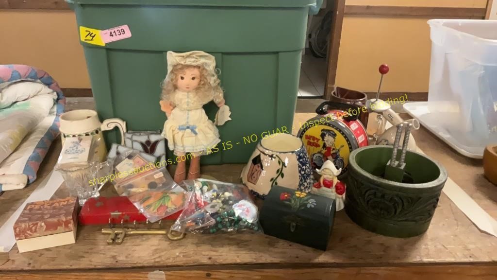 Pottery, Betty Boop Pail, Doll Misc