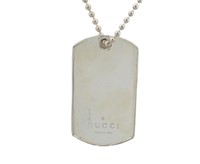 Gucci Sterling Silver Dog Tag Necklace