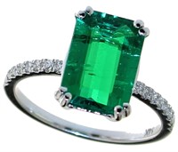 14kt Gold 2.79 ct Emerald & Diamond Ring