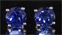 14kt Gold 2.67 ct Sapphire Stud Earrings