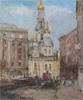 Russian Impressionist Landscape Oil Signed