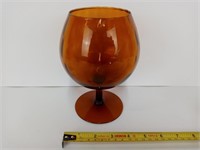 Vintage Amber Optic Glass Goblet