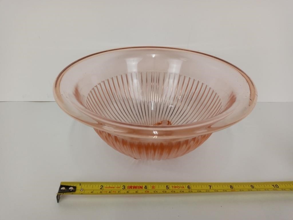 Vintage Pink Depression Glass Mixing Bowl
