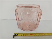 Mayfair Rose Pink Depression Glass Cookie Jar