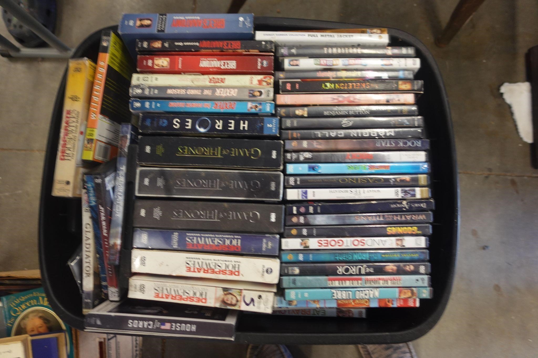 DVDs/VHS Bin lot