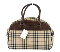 Burberry Tan Nova Check Nylon Handbag