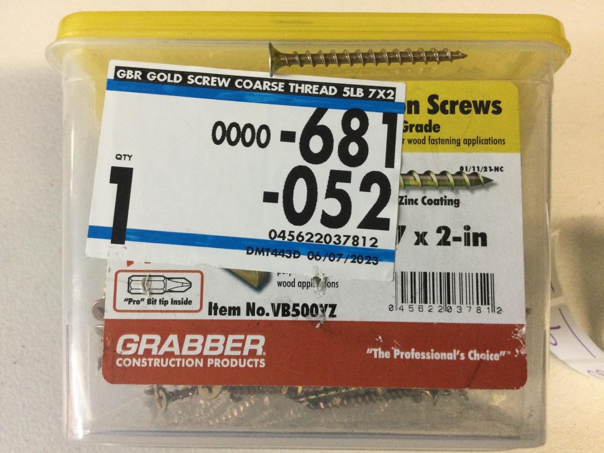 Grabber 7-2” 5lb coarse thread