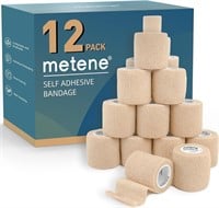 12 Pack, Athletic Tape 2 Inches X 5 Yards - Beige