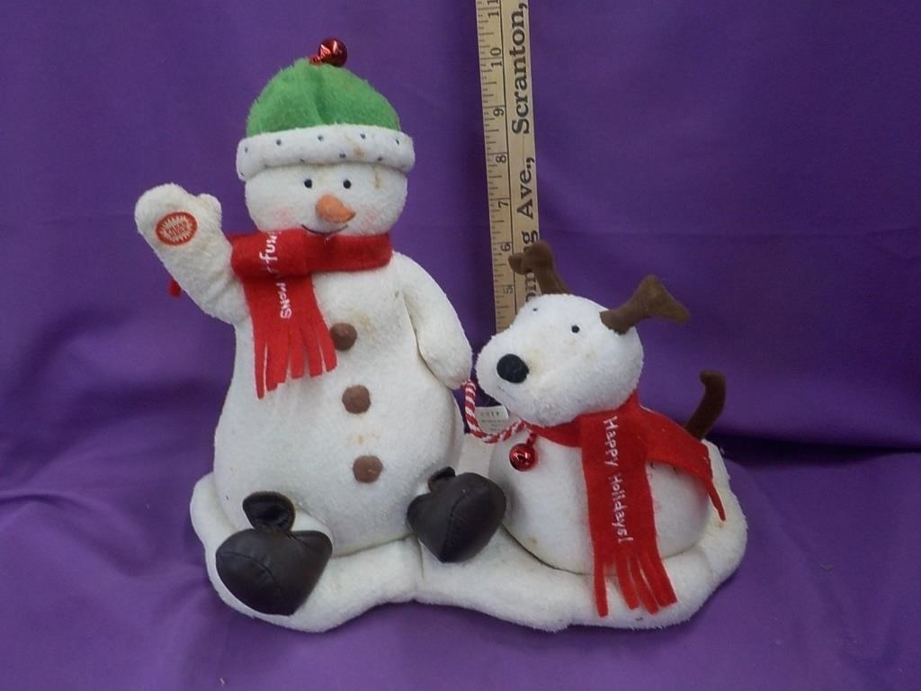 Hallmark snowman and rein dog