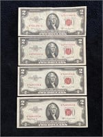 4 - 1952 Two dollar bills