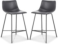 Belleze Upholstered Dining Chairs, Set of 2, Black