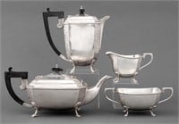 George VI Sterling Silver Tea Service, 4 Pieces