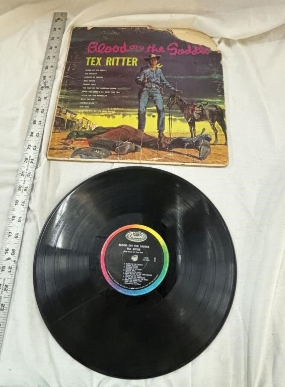 Vintage Tex Ritter Blood on the Saddle LP