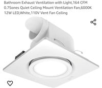 Bathroom Exhaust Ventilation with Light,164 CFM