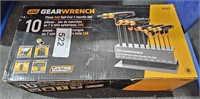 In Box Gear Wrench 10 Pc Ball End T-Handle Set