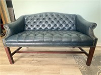 Chesterfield Style Tufted Vegan Leather Loveseat