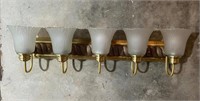 Brass Colored Vanity Light 5 Globes 34x4.5