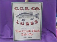 C.C.B. Co Lures metal sign repro