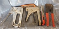 Assortment of Staple Guns and Box Cutters