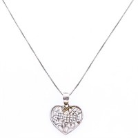 925 Sterling Silver Heart necklace "MOM" Swarovs