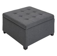Tufted Storage Ottoman with Flip Top Seat Lid
