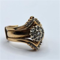 14k Gold & Diamond Ring Size 6 (8.7g)