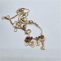 14k Gold Charms, Pendant, & Chain (7.0g)