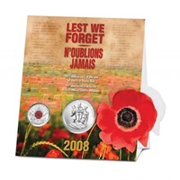 2008 Lest We Forget 2 Coin Set w/ Poppy
