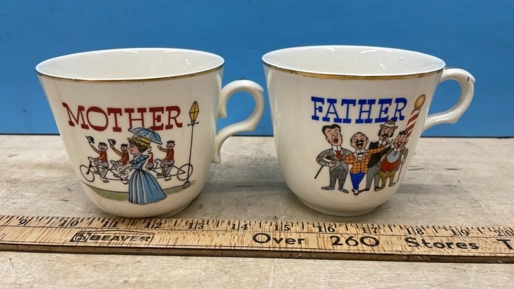 Large Mother & Father Coffee Mugs
