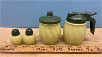Vintage WEDCO Painted Glass Condiment Set