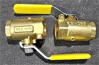 2     3/4" brass shut off valve