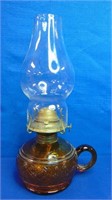 Amber Glass Finger Oil Lamp