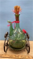 Vintage Glass Decanter w/Ice Insert on Stand