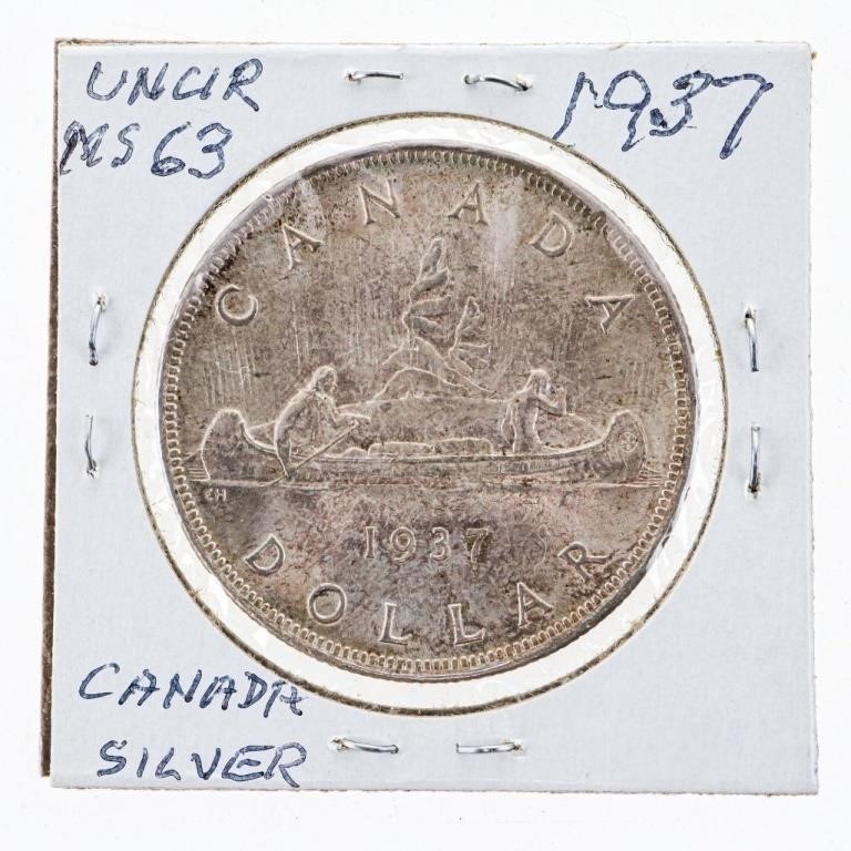 1937 Canada Silver Dollar MS63 (SER)