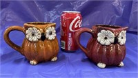 2 Owl Themed Cracker Barrel Mugs