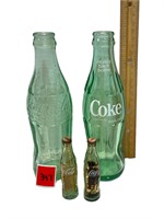 Lot of Vintage Coca Cola Bottles Various Sizes