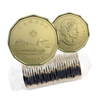 RCM 2018 Mint Roll Loon Dollar 25 Coins