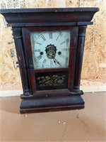 ANTIQUE MANTLE CLOCK 19” TALL
