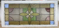 Antique Stained Glass Window (40" x 19"). 2