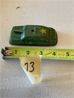 Vintage Argo 1950’s Tin Army Bazooka Car- Green
