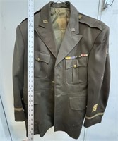 Military Jacket with Buttons and Patches