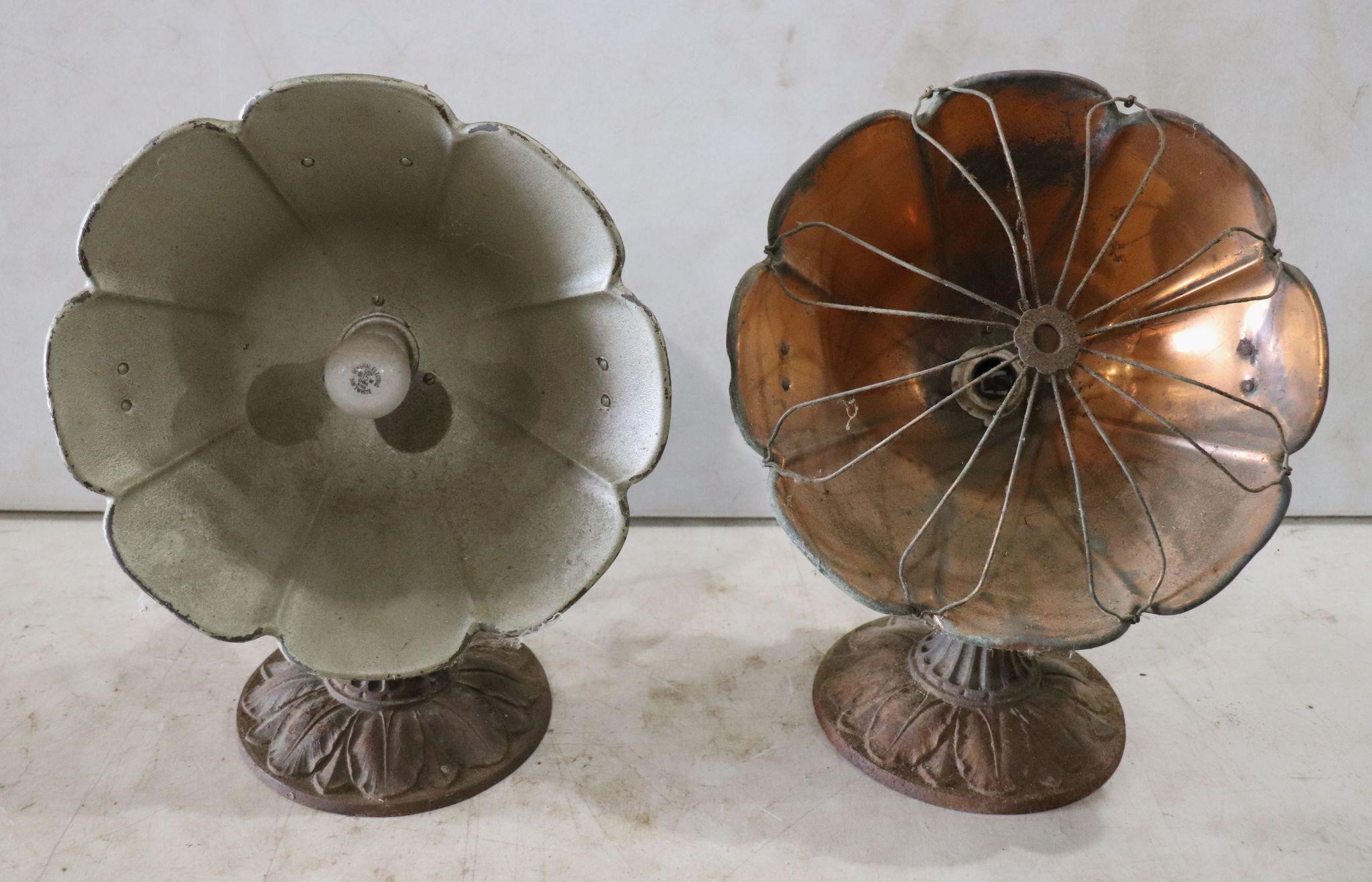 (2) Vintage Heat Lamps w/ Cast Iron Bases