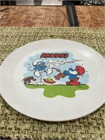Smurf plastic plate kid size