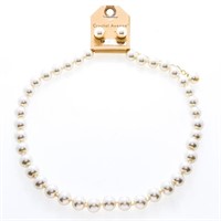 Crystal Avenue Choker Style Pearl Strand w/ Drop P