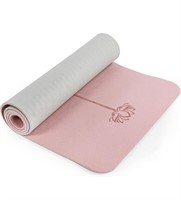 YOGA MAT 1/4IN THICK 72IN X 24IN PINK AND GREY