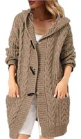 WOMEN'S HOODED CARDIGAN SWEATERS THICKEN CHUNKY