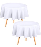 WHITE ROUND TABLE CLOTH 88 INCH DIAMETER - 12