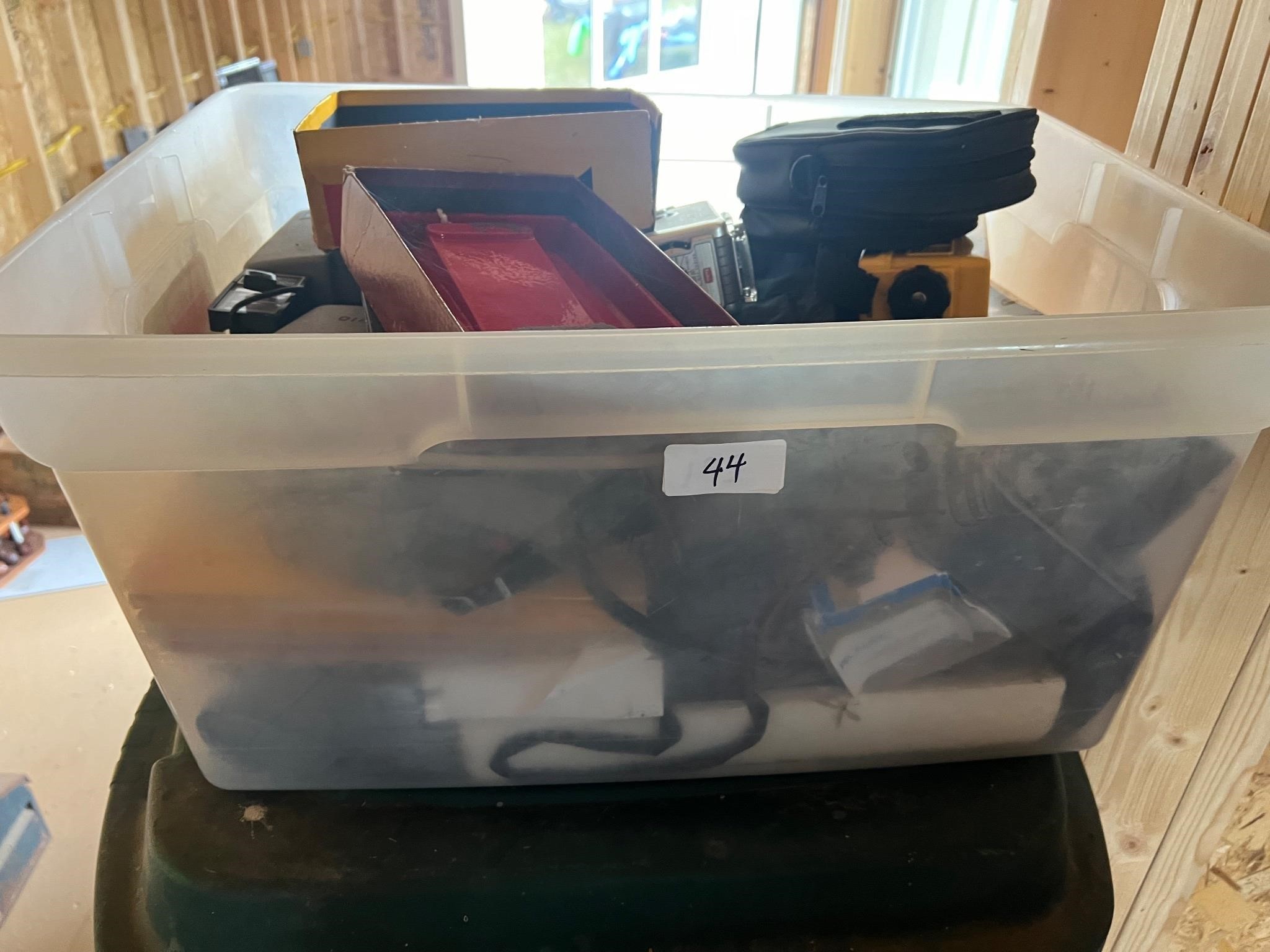 BOX OF MISC CAMERAS AND BOXES