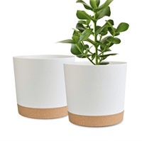 10 INCH PLANT POTS 2 PACK WITH DRAINAGE HOLES AND