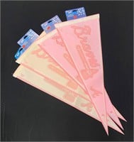 4 Pink Braves Licensed Pennants NWT